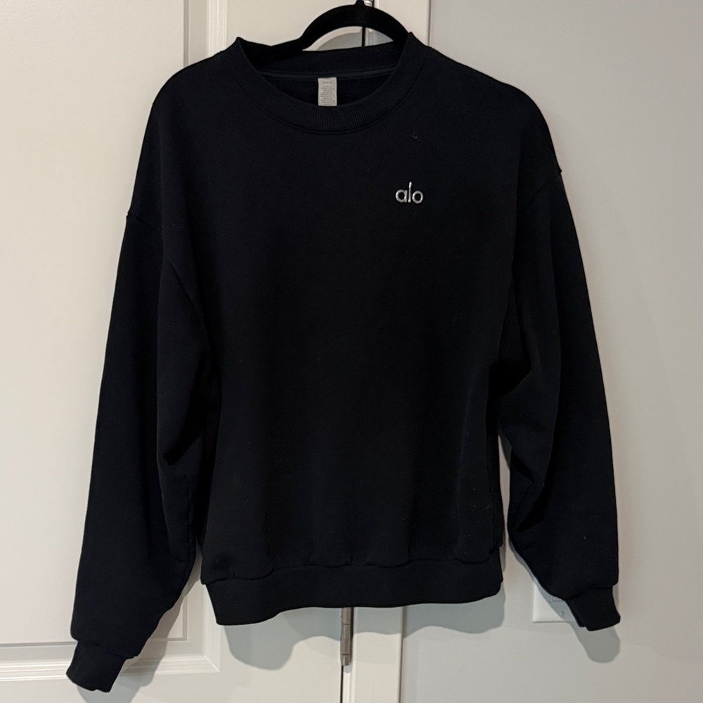 ALO Yoga Black Crewneck Sweatshirt